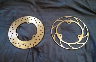 Yamaha R3 Modified rear brake rotor, lightened machined rotor