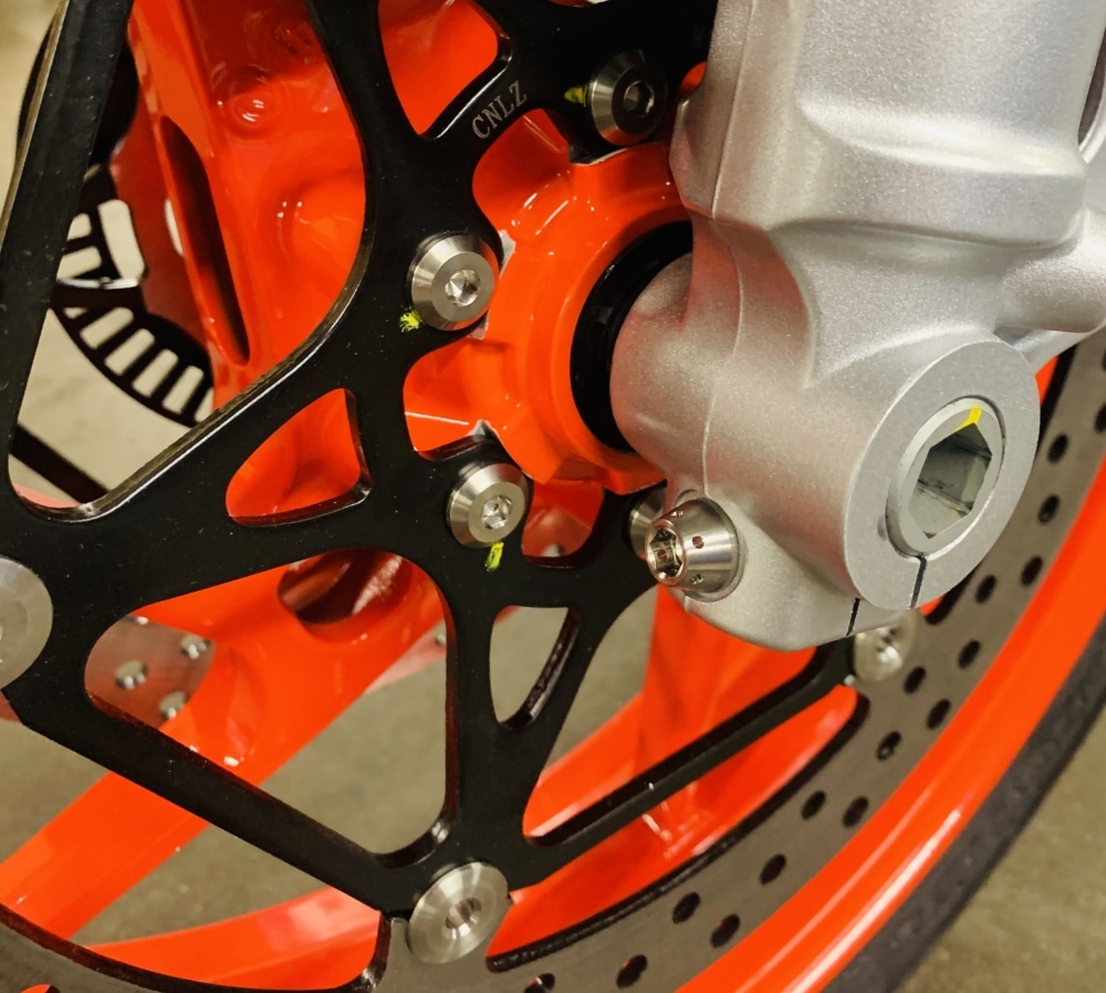 Racefasteners Prolite Titanium Rear Axle Nut For Aprilia RSV4 – Drilled Hex Head